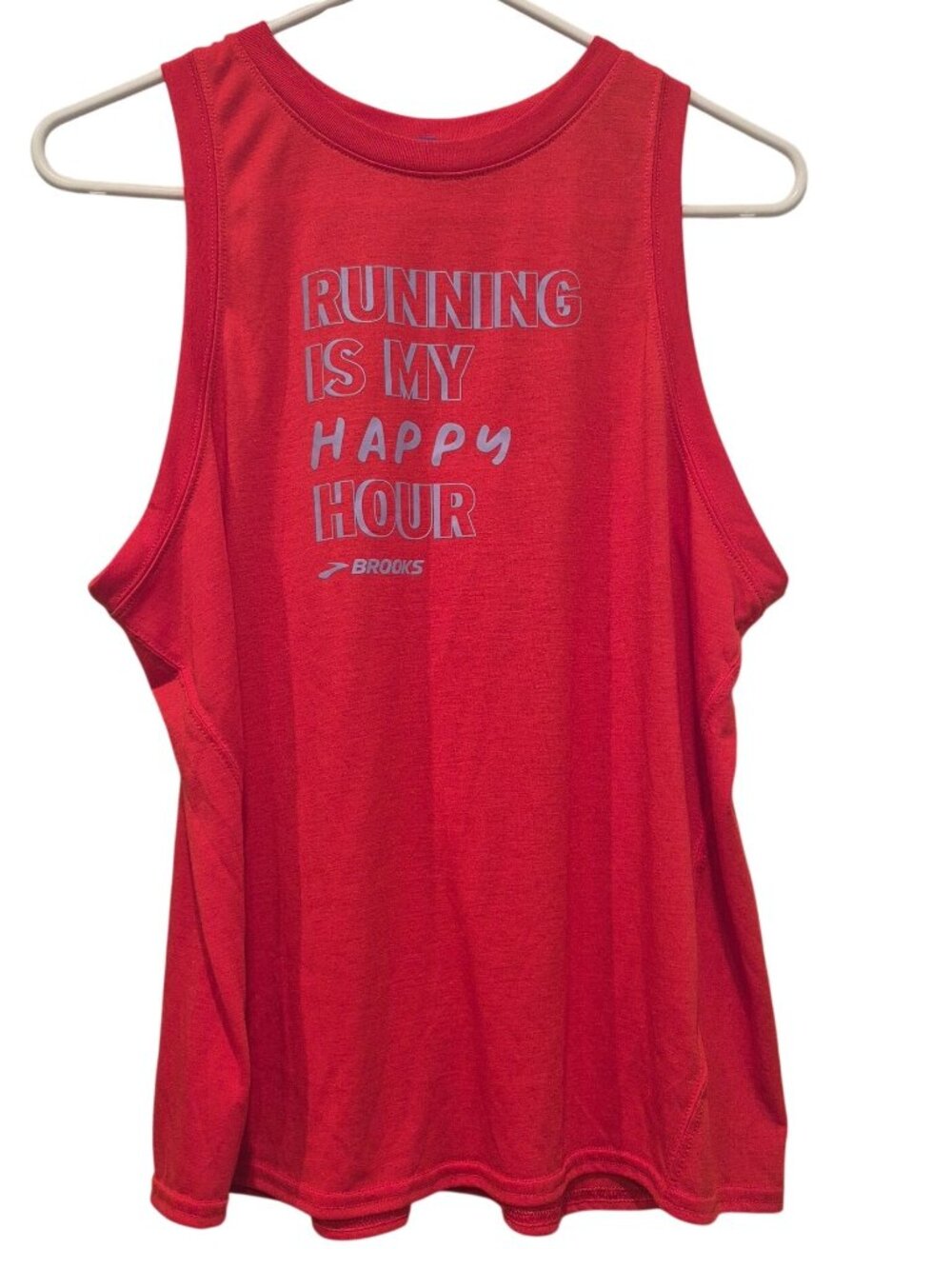 Brooks Tank Top Red Running Racerback Womens Large Gym Outdoors Workout